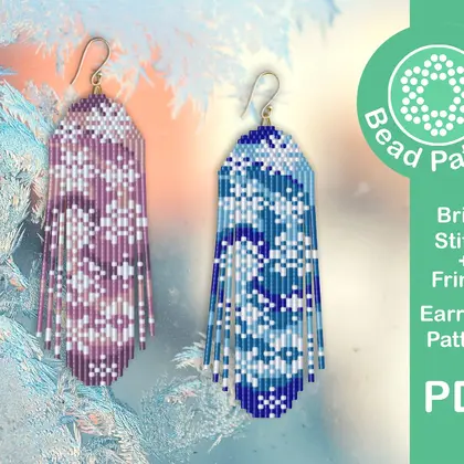 Beaded Christmas Fringe Earrings