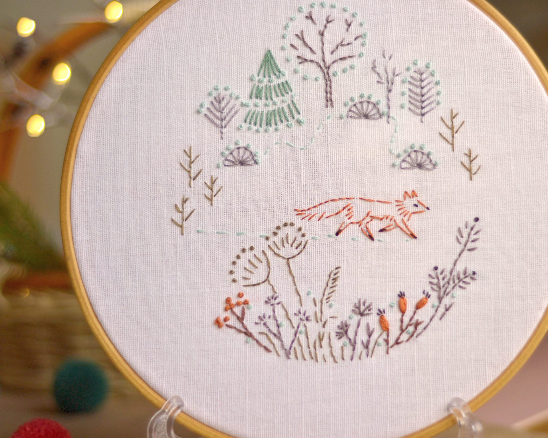 Fox hand embroidery pattern PDF. Winter forest embroidery 2 Fox hand embroidery pattern PDF. Winter forest embroidery - Image 2