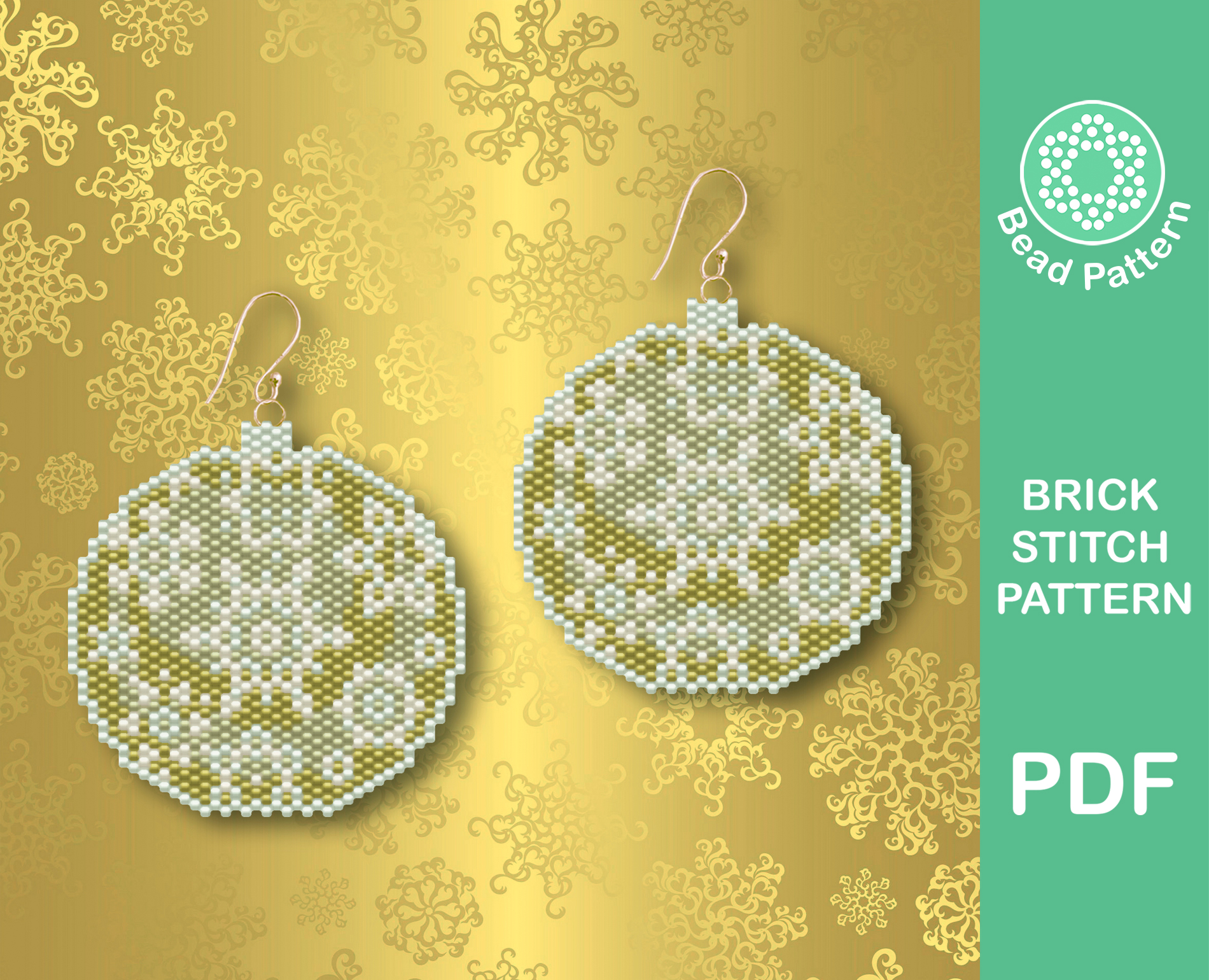 Christmas bubble brick stitch pattern 4 Gold Christmas bubble brickstitch pattern