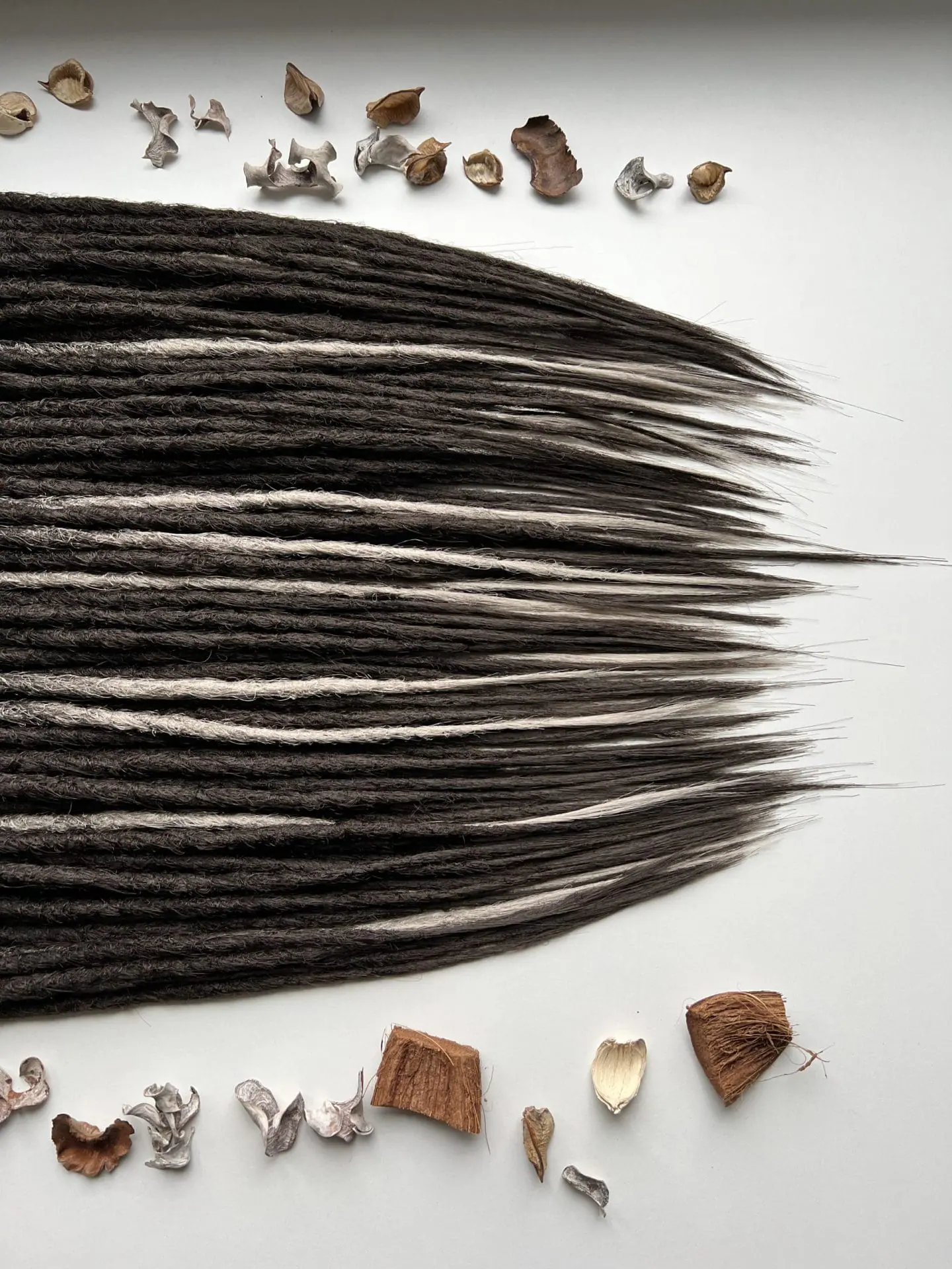 Very dark brown dreads with gray accents. Fake dreadlocks 4 Very dark brown dreads with gray accents. Fake dreadlocks - Image 4