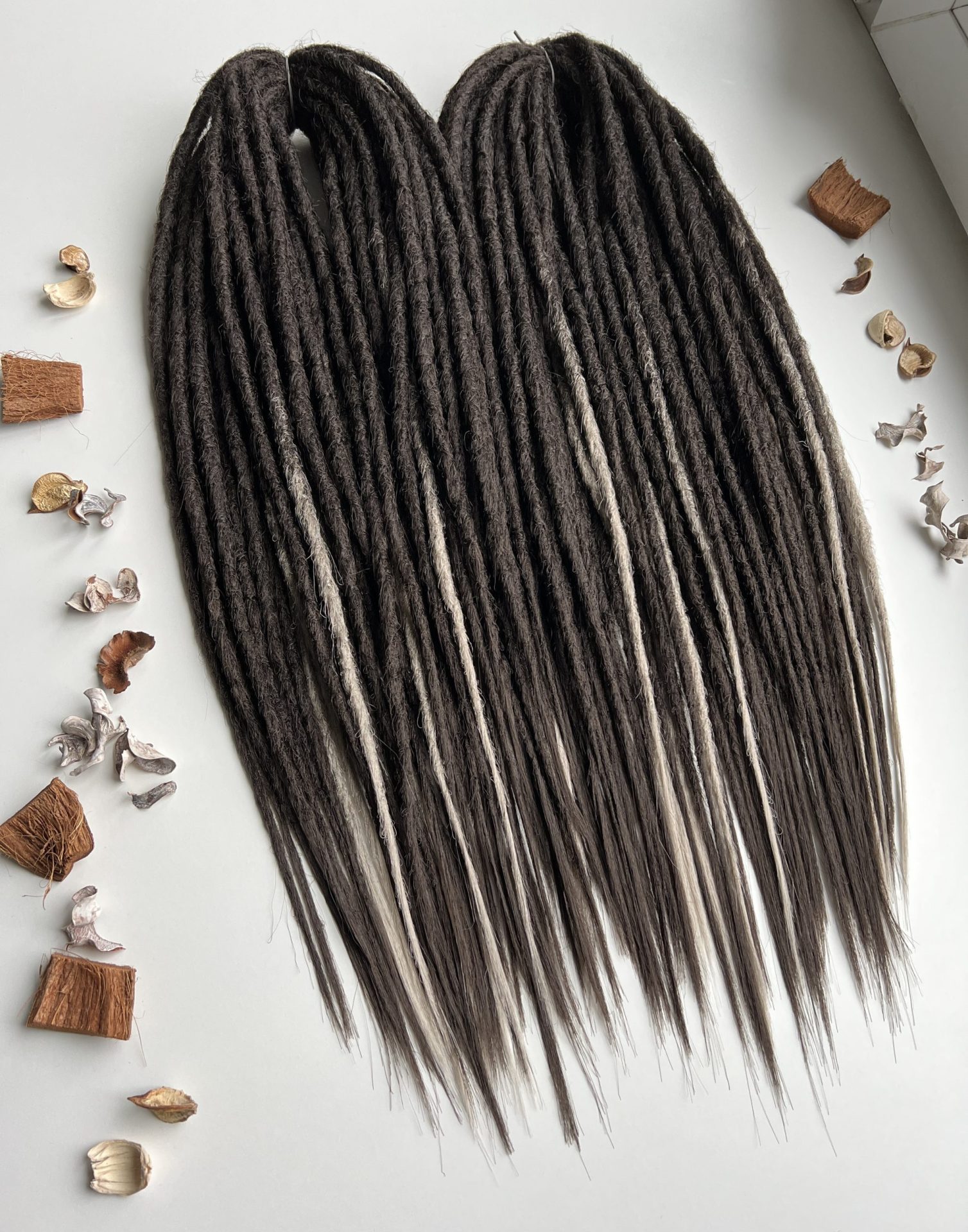 Very dark brown dreads with gray accents. Fake dreadlocks 5 Very dark brown dreads with gray accents. Fake dreadlocks - Image 5