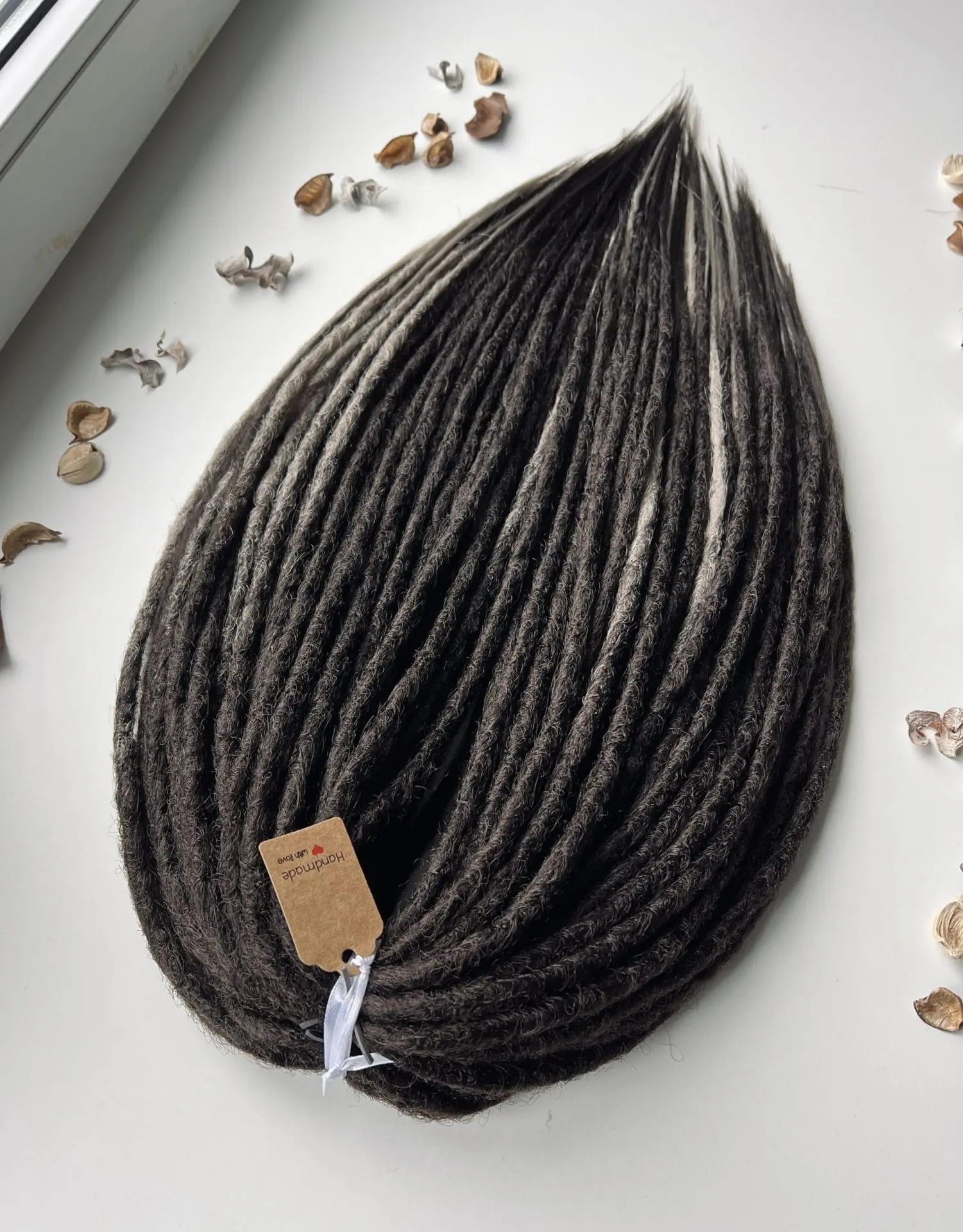 Very dark brown dreads with gray accents. Fake dreadlocks 8 Very dark brown dreads with gray accents. Fake dreadlocks - Image 8