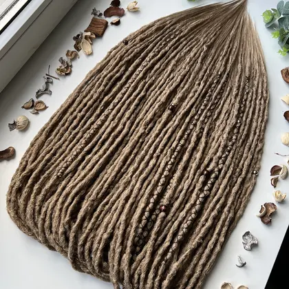 Blonde dreadlocks extensions, light brown dreads