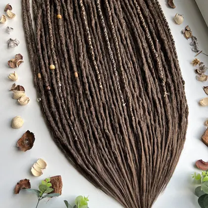Brown dreadlocks extensions, boho dreads brown
