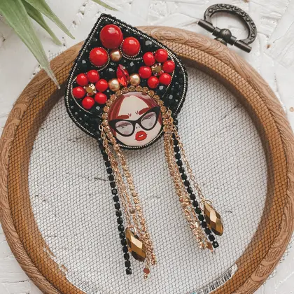 Matryoshka brooch, Russian beauty, handmade, handmade brooch, pin, brooch