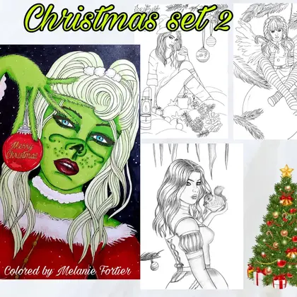 Christmas set 2 - set of 4 coloring pages