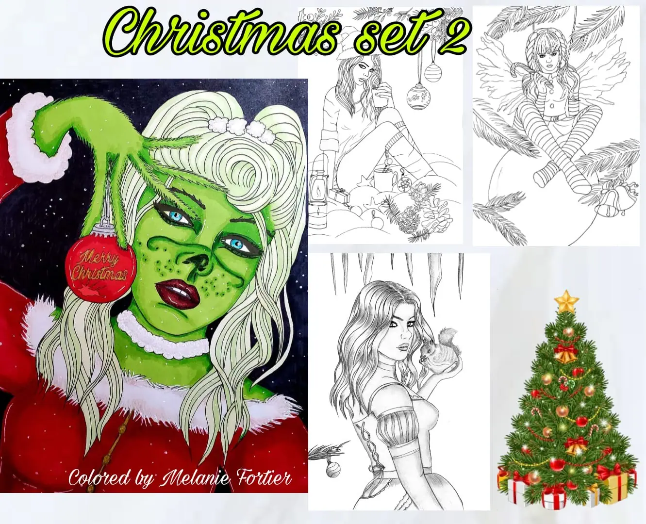 Christmas set 2 - set of 4 coloring pages 1 Christmas set 2 - set of 4 coloring pages