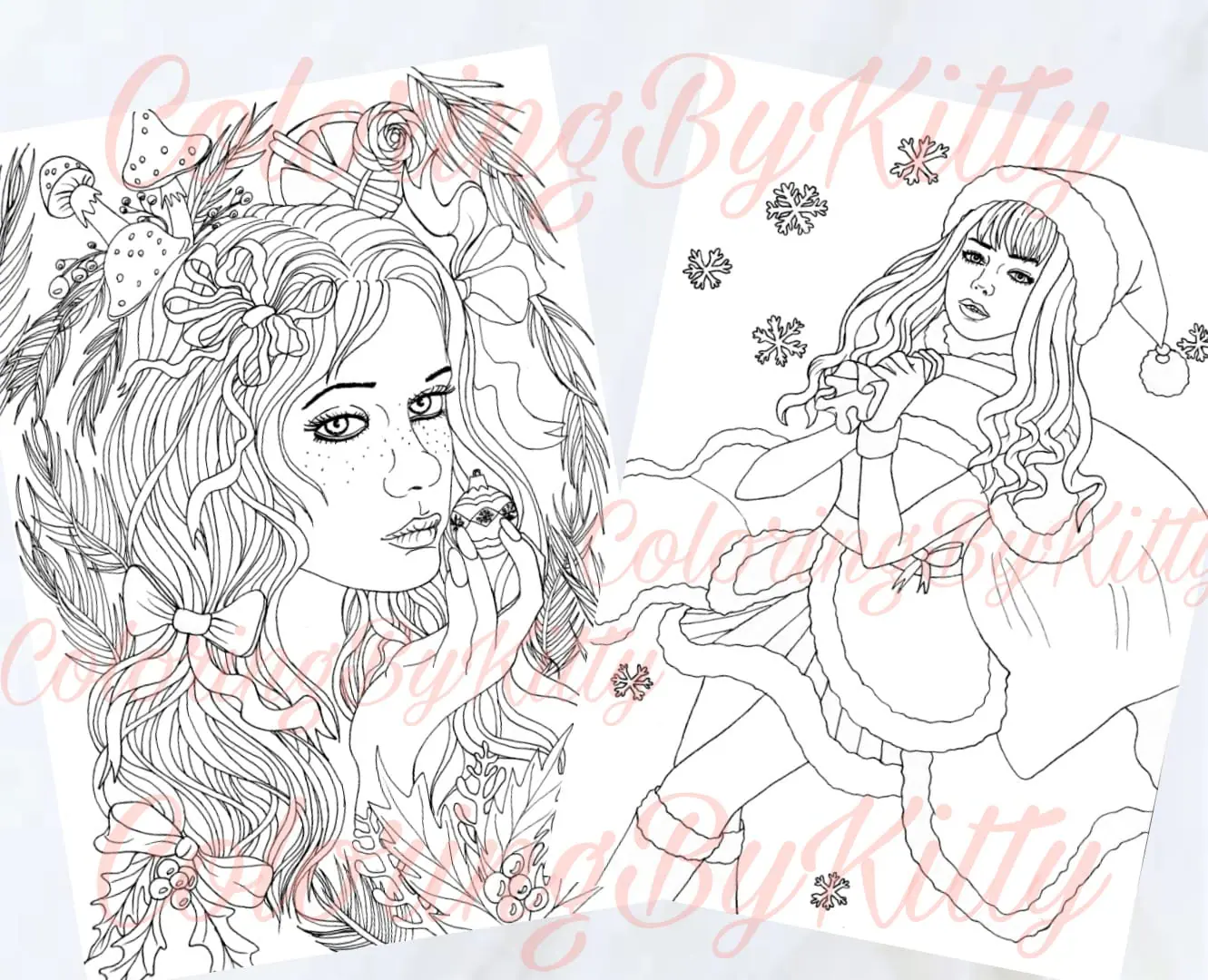 Christmas set 1 - set of 4 coloring pages 3 Christmas set 1 - set of 4 coloring pages - Image 3