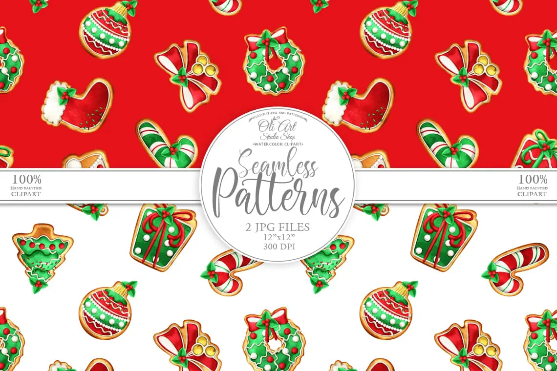 Seamless patterns. Christmas Sweets Clip art. Holiday Baking 1 Seamless patterns. Christmas Sweets Clip art. Holiday Baking