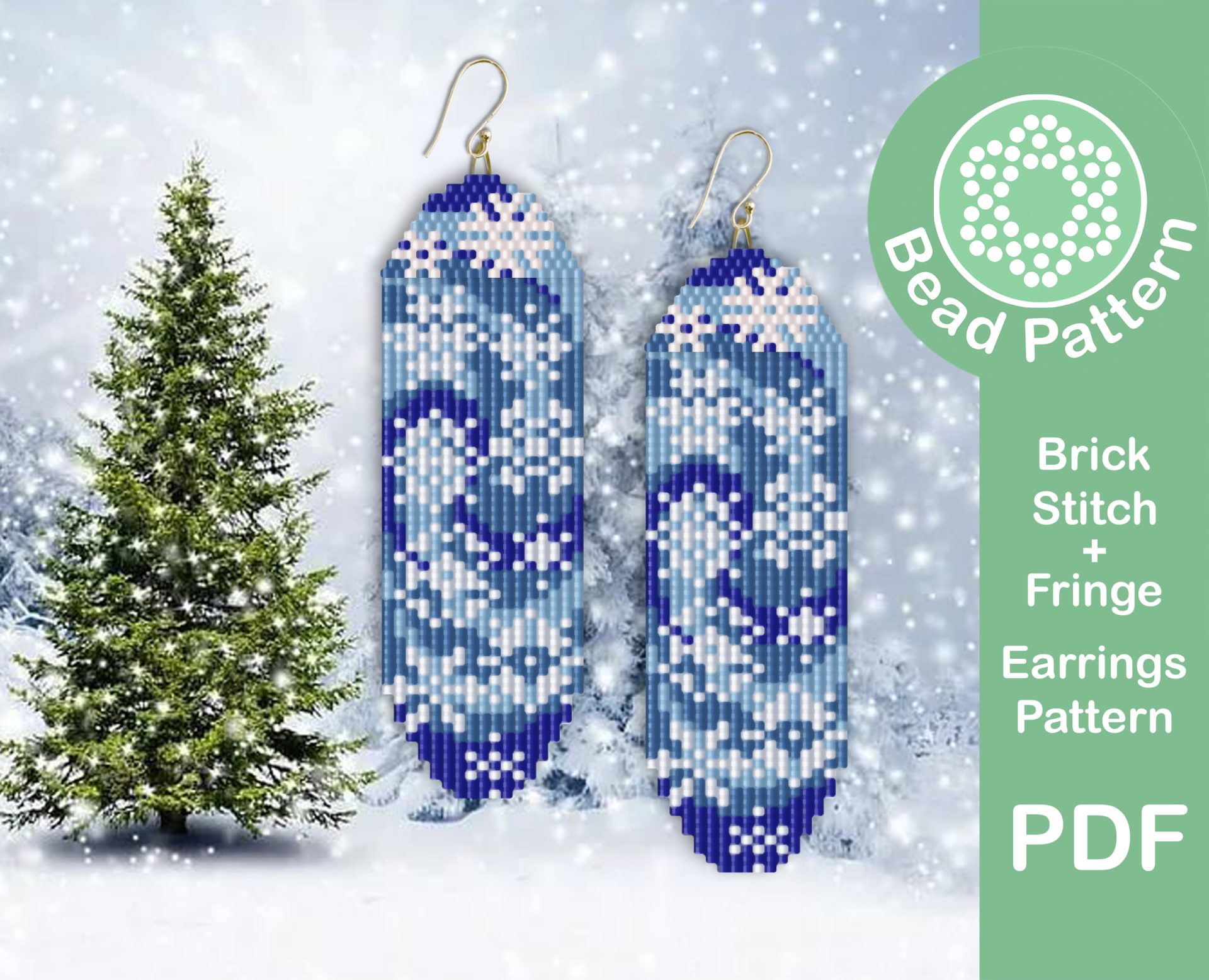 Snowflake fringe earrings pattern 7 Snowflake fringe earrings pattern