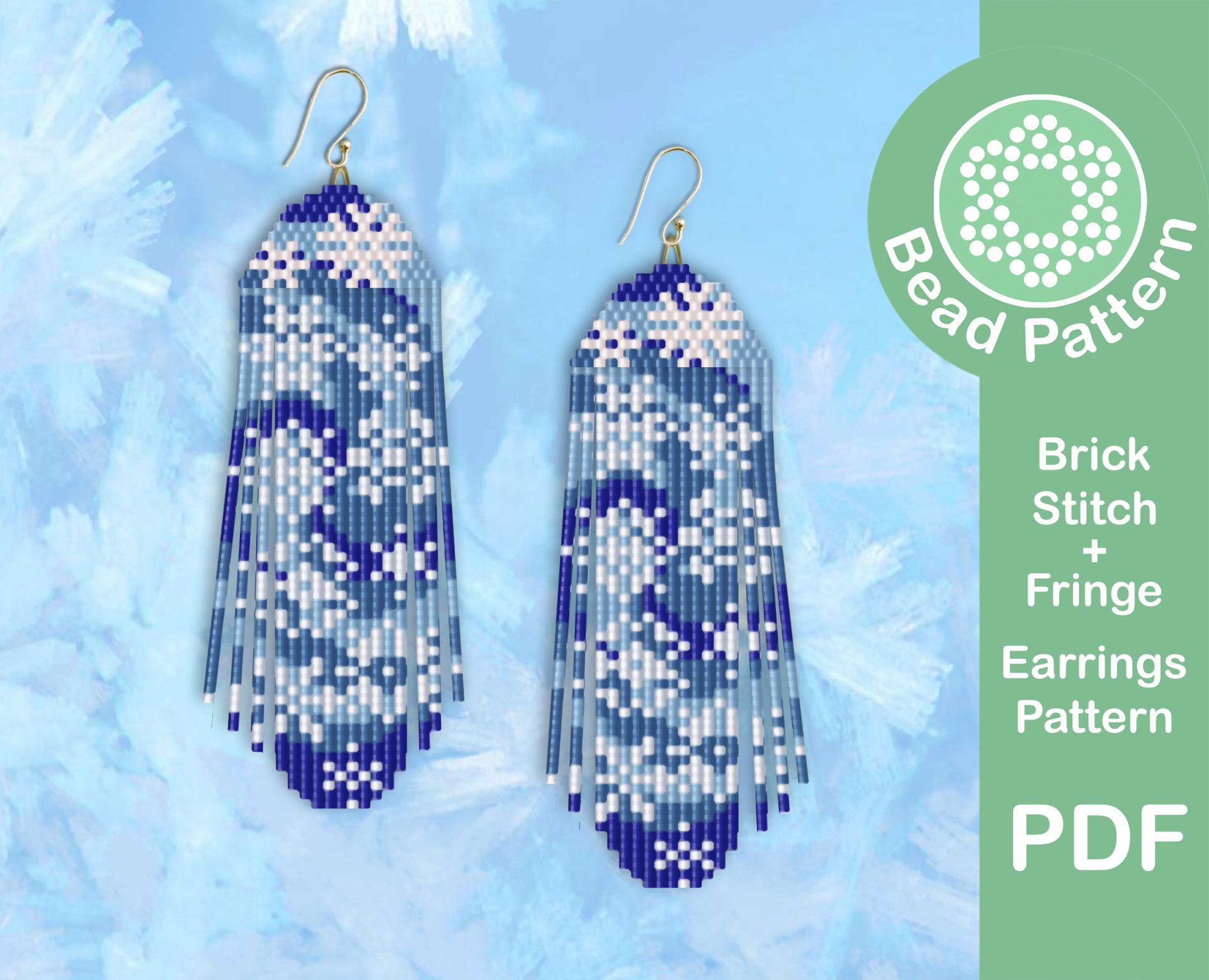 Snowflake fringe earrings pattern 3 Snowflake fringe earrings pattern - Image 3