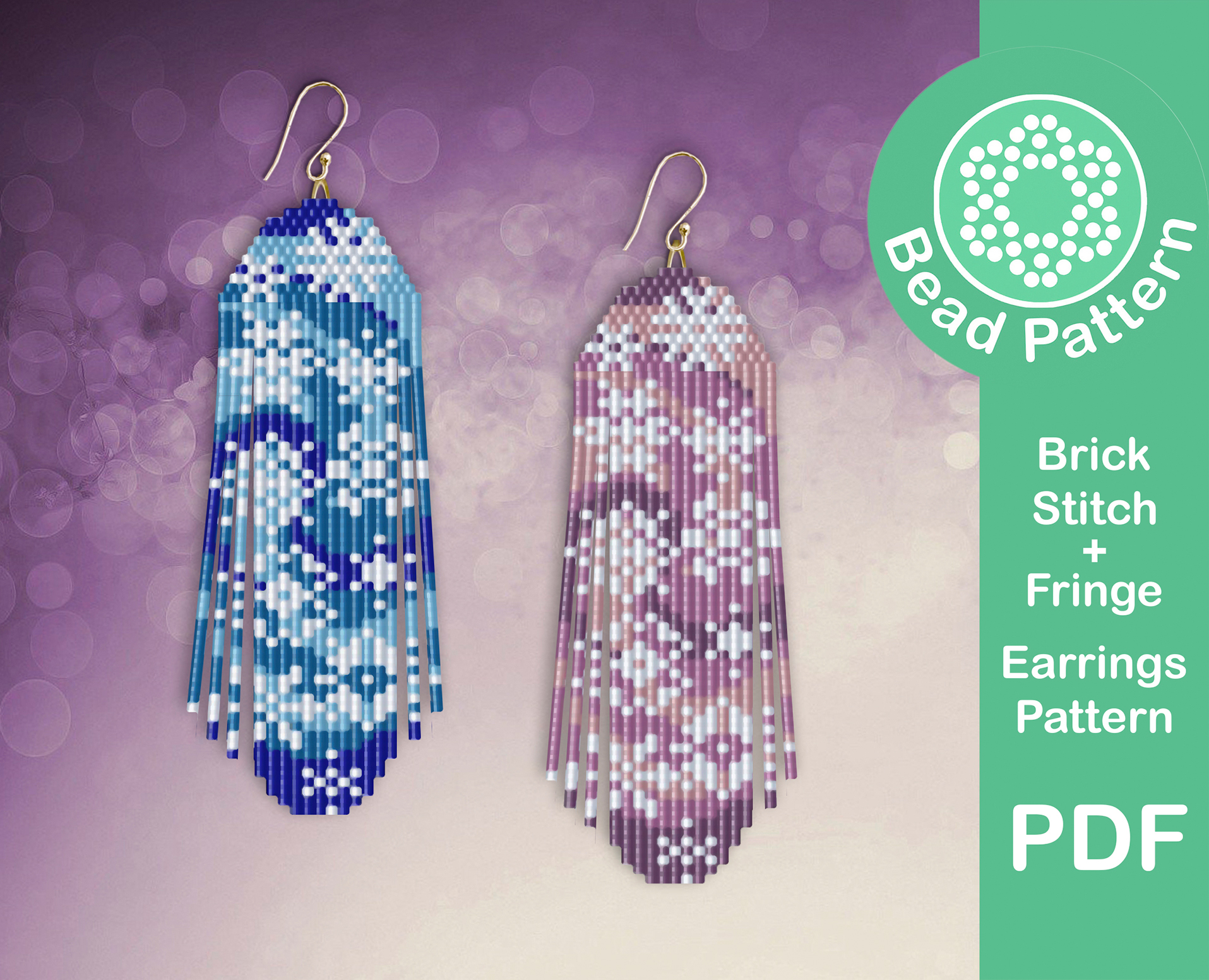 Snowflake fringe earrings pattern 6 Snowstorm fringe earrings pattern