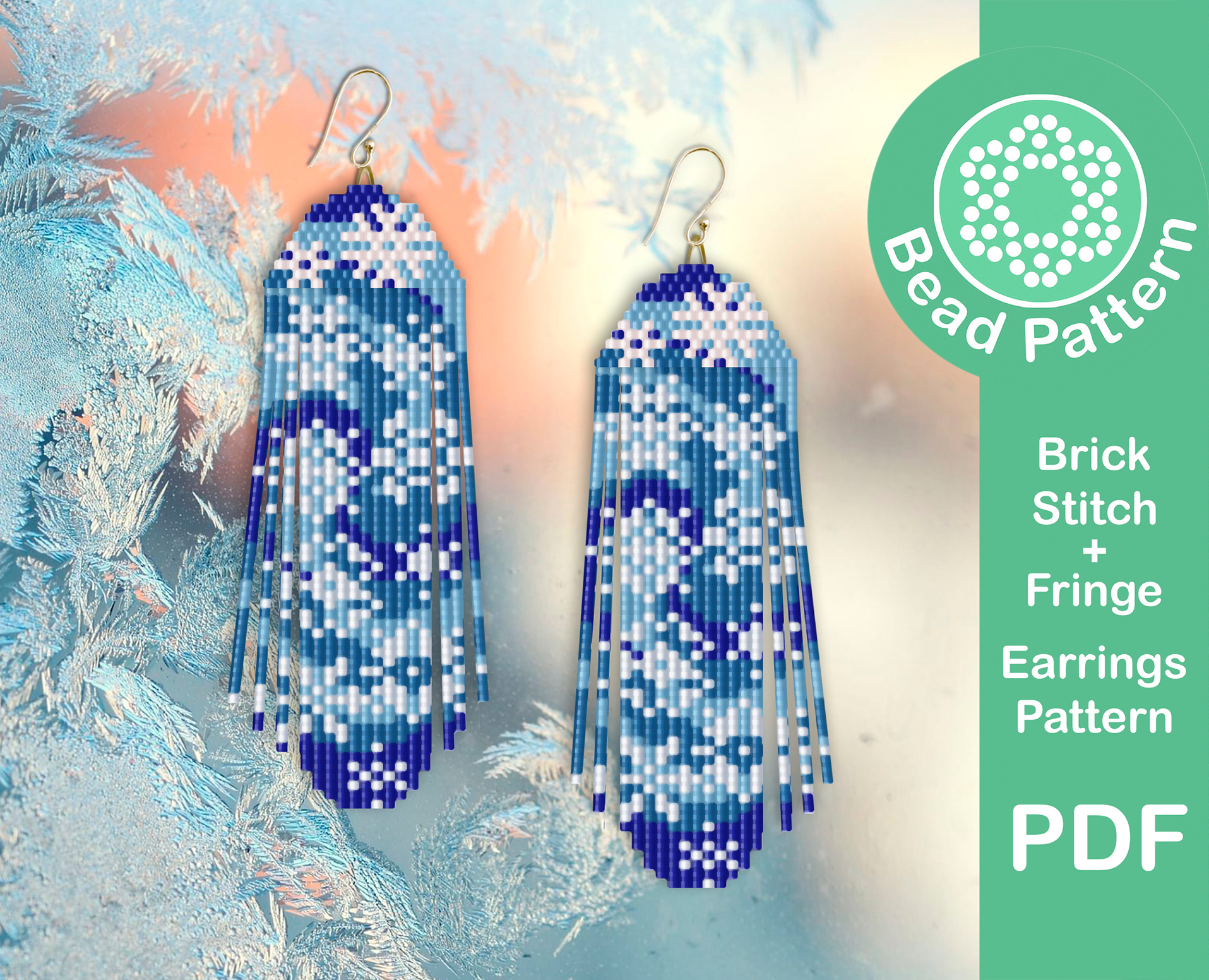 Snowflake fringe earrings pattern 5 Christmas Fringe Earrings pattern
