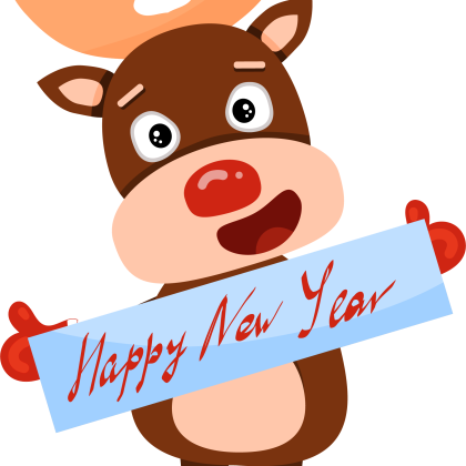 Reindeer Rudolph wishes Merry Christmas