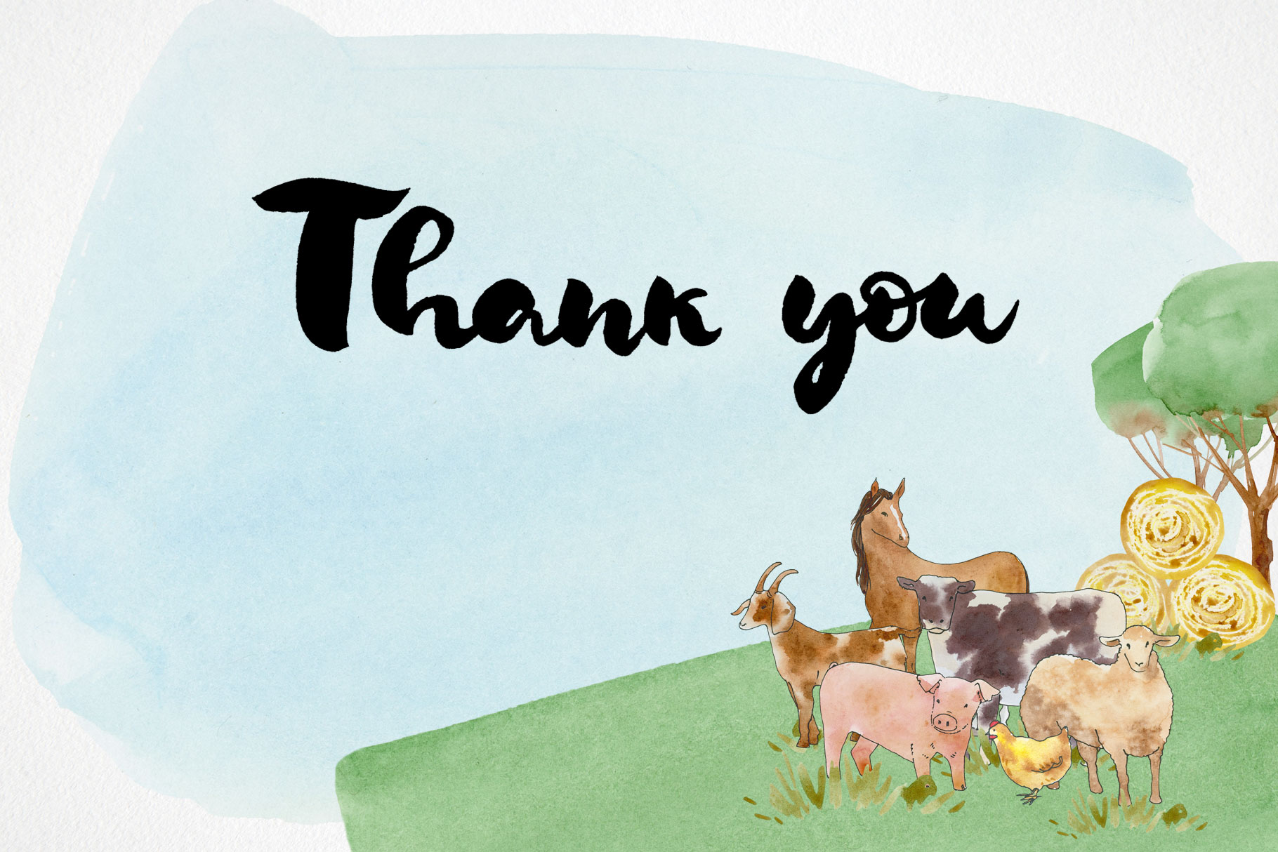 Farm animals clipart, Watercolor kids illustrations 11 Farm animals clipart, Watercolor kids illustrations - Image 11