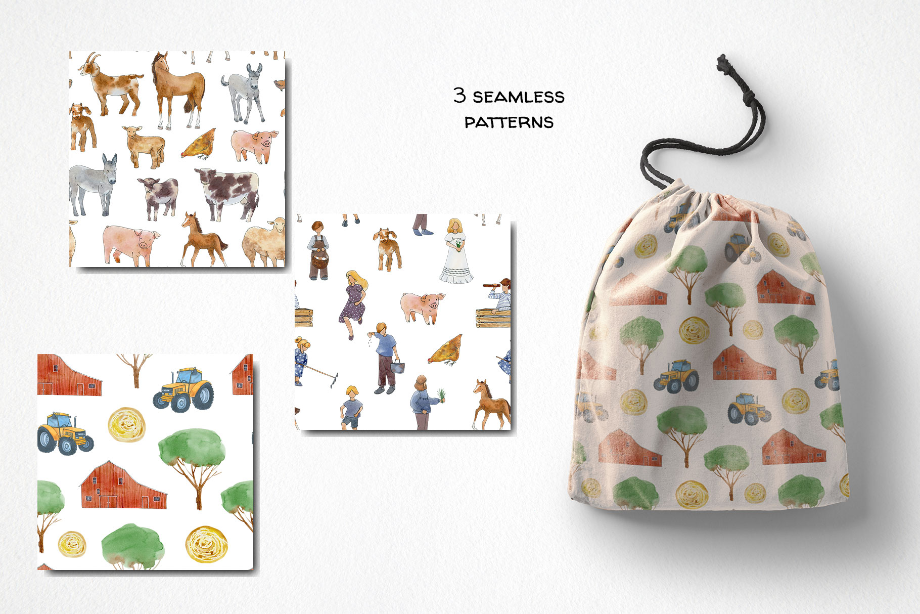Farm animals clipart, Watercolor kids illustrations 6 Farm animals clipart, Watercolor kids illustrations - Image 6