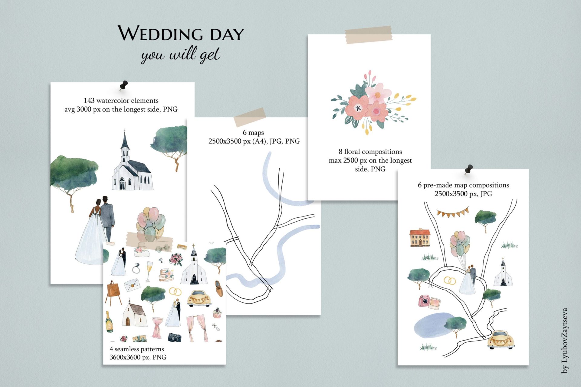 wedding map creator watercolor clipart 2 wedding map creator watercolor clipart - Image 2