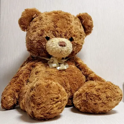 Large Soviet Brown Teddy Bear. Antique Plush Toy Bear USSR