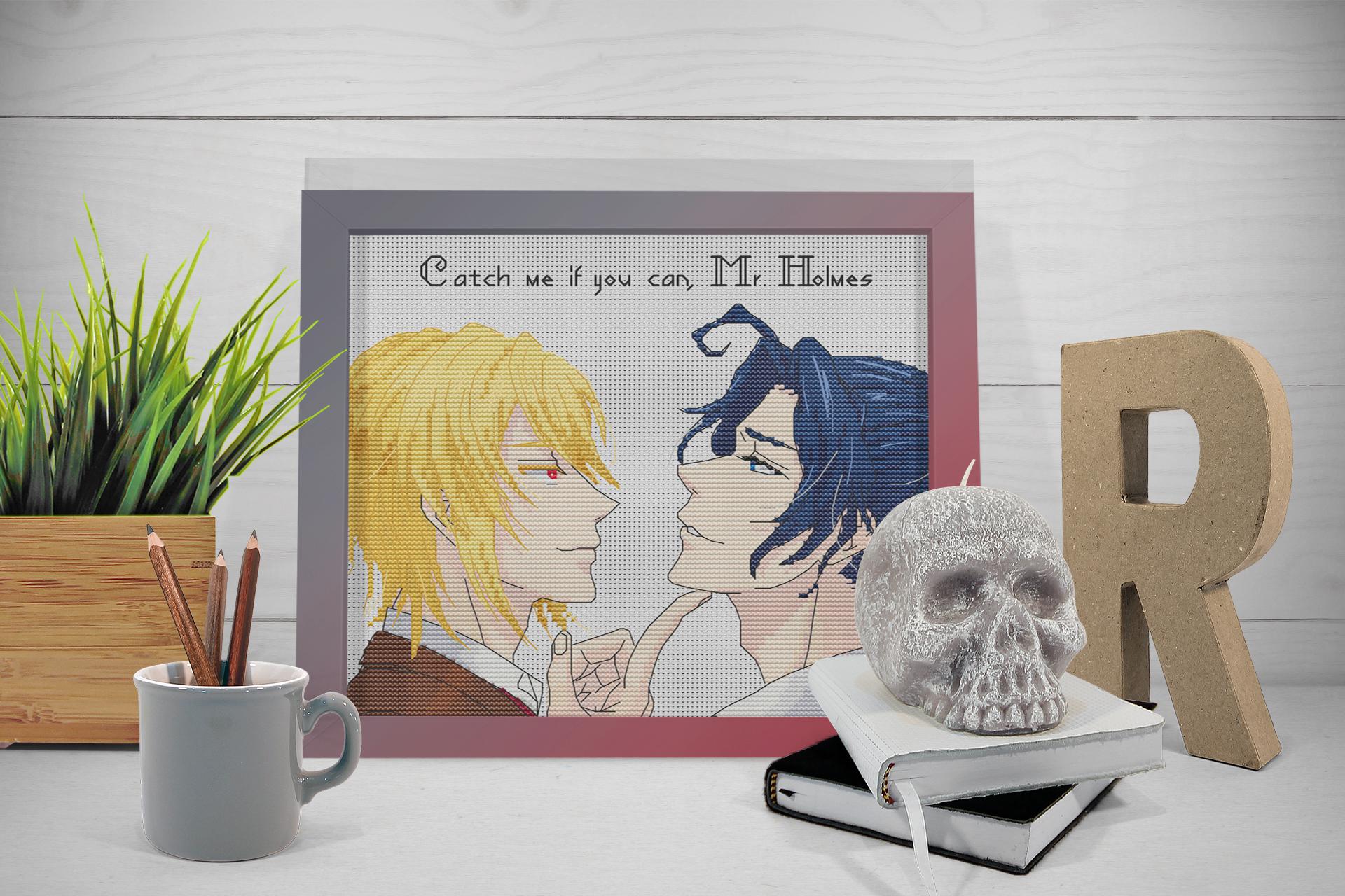 Anime cross stitch pattern Moriarty and Sherlock 2 anime cross stitch pattern moriarty the patriot