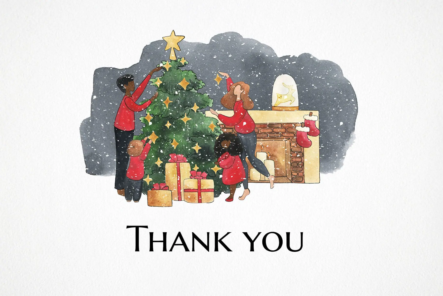 Family Christmas clipart, Watercolor illustrations 7 Family Christmas clipart, Watercolor illustrations - Image 7