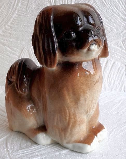 Vintage Porcelain Figurine Pekingese. Statuette Dog LFZ 8 Vintage Porcelain Figurine Pekingese. Statuette Dog LFZ - Image 8