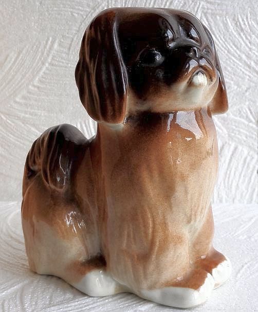 Vintage Porcelain Figurine Pekingese. Statuette Dog LFZ 4 Vintage Porcelain Figurine Pekingese. Statuette Dog LFZ - Image 4