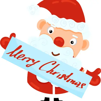 Illustration of cute cartoon santa