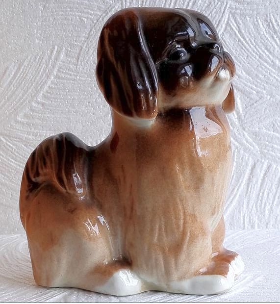 Vintage Porcelain Figurine Pekingese. Statuette Dog LFZ 5 Vintage Porcelain Figurine Pekingese. Statuette Dog LFZ - Image 5
