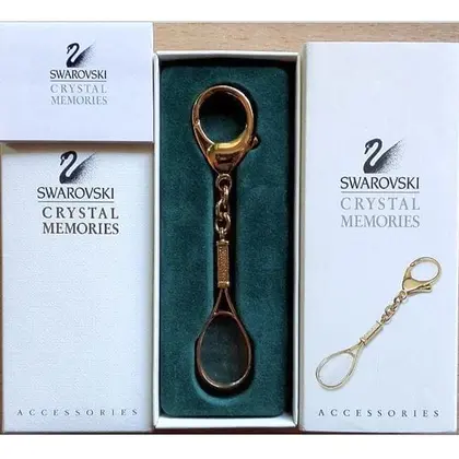 SWAROVSKI Tennis Racket Keychain. Vintage Tennis accessories