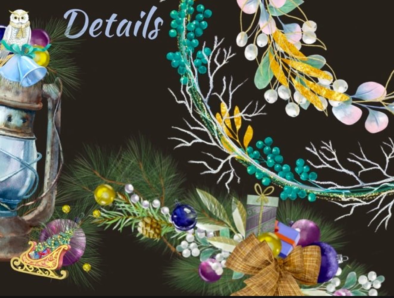 Christmas bouquets,winter wreath,watercolor arrangement 6 Christmas bouquets,winter wreath,watercolor arrangement - Image 6