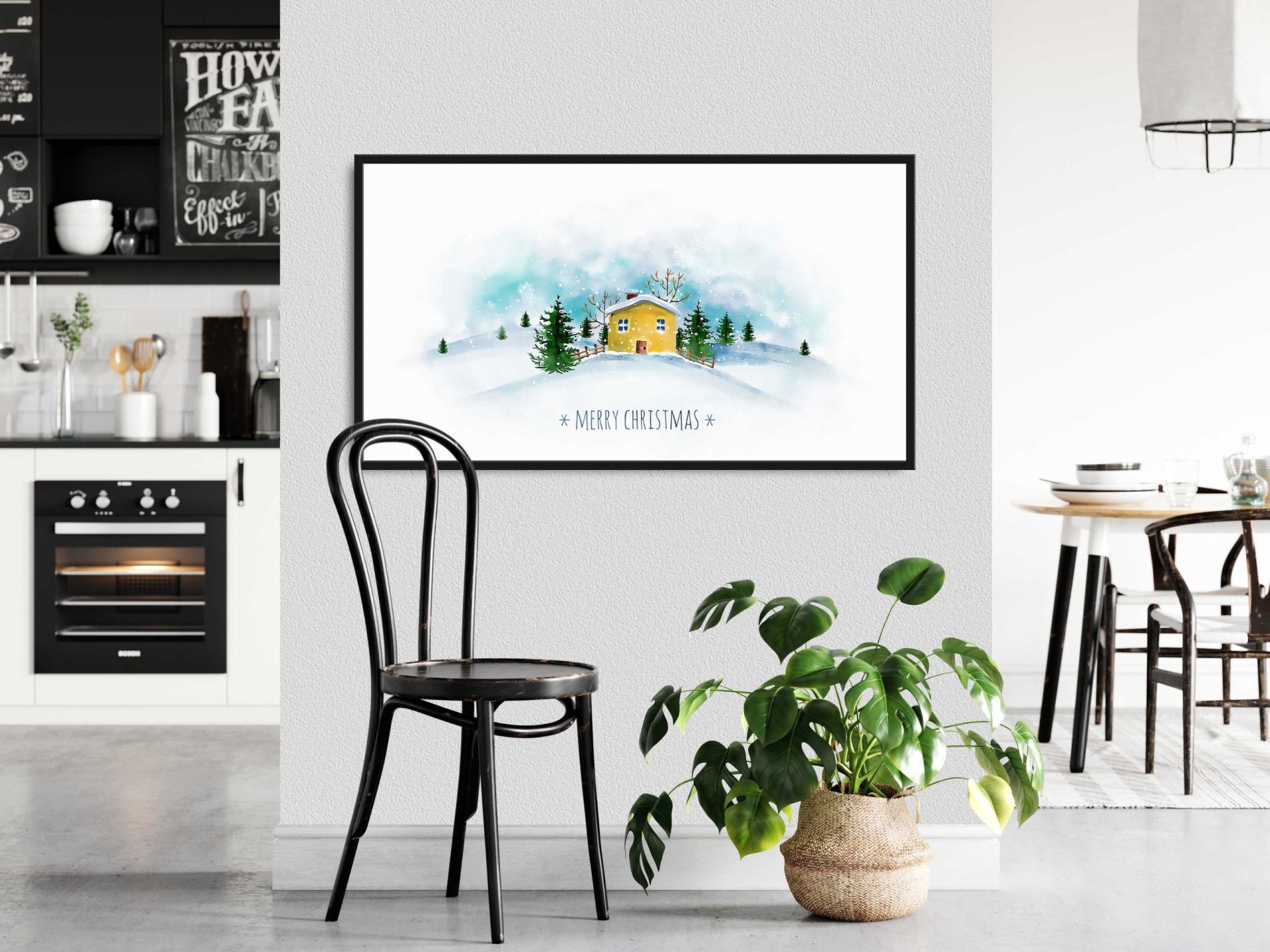 Christmas House Samsung Frame TV Art Watercolor 3 Christmas House Samsung Frame TV Art Watercolor - Image 3