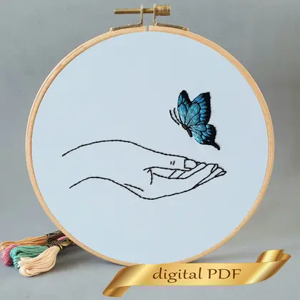 Butterfly hand embroidery