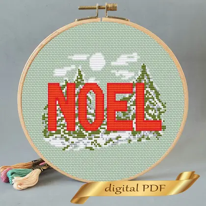 Noel pattern cross stitch