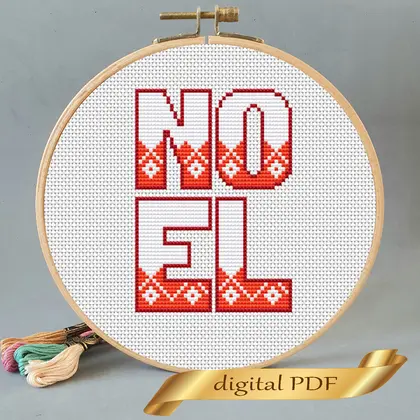 Noel pattern cross stitch