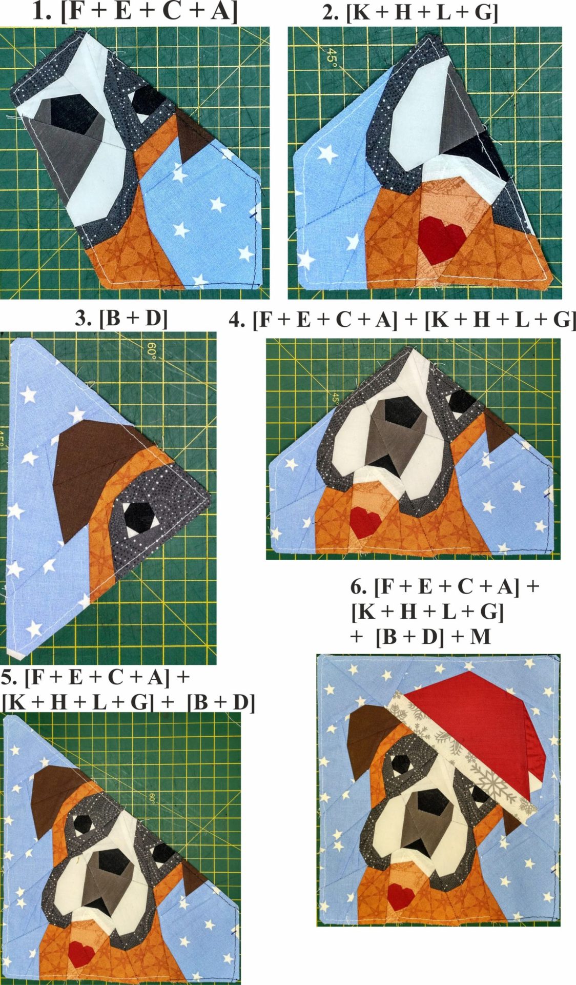 Christmas Boxer dog quilt block PDF Pattern 3 Christmas Boxer dog quilt block PDF Pattern - Image 3