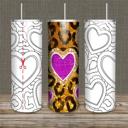 Hearts Tumbler Burst template Easy Tumbler Burst SVG-40