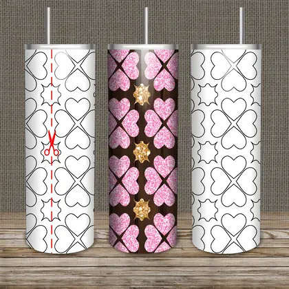 Shamrock Burst Tumbler template SVG DXF PNG Pdf 20 Oz Skinny-34