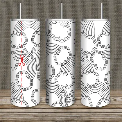 Rainbow Burst Tumbler template Easy SVG-46
