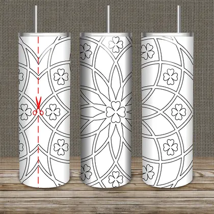 MANDALA Tumbler Burst template Easy Tumbler Burst SVG #43