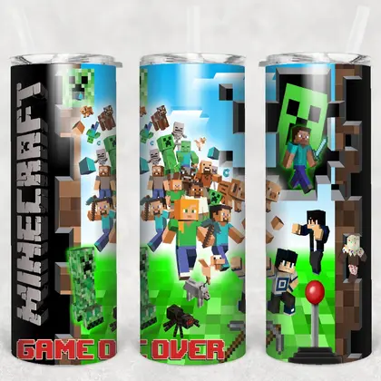 Minecraft tumbler sublimate designs STRAIGHT 20 oz-332