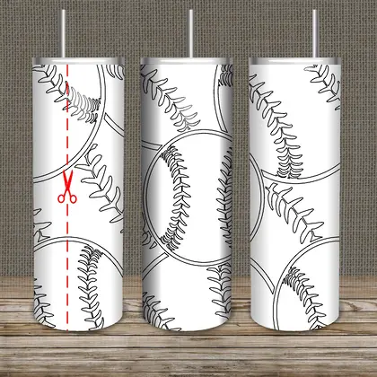 Baseball Softball Burst Tumbler Template-36