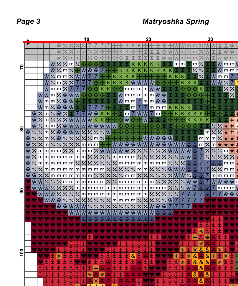 Matryoshka Winter Cross Stitch Pattern PDF Seasons Russian Doll 3 Matryoshka Winter Cross Stitch Pattern PDF Seasons Russian Doll - Image 3