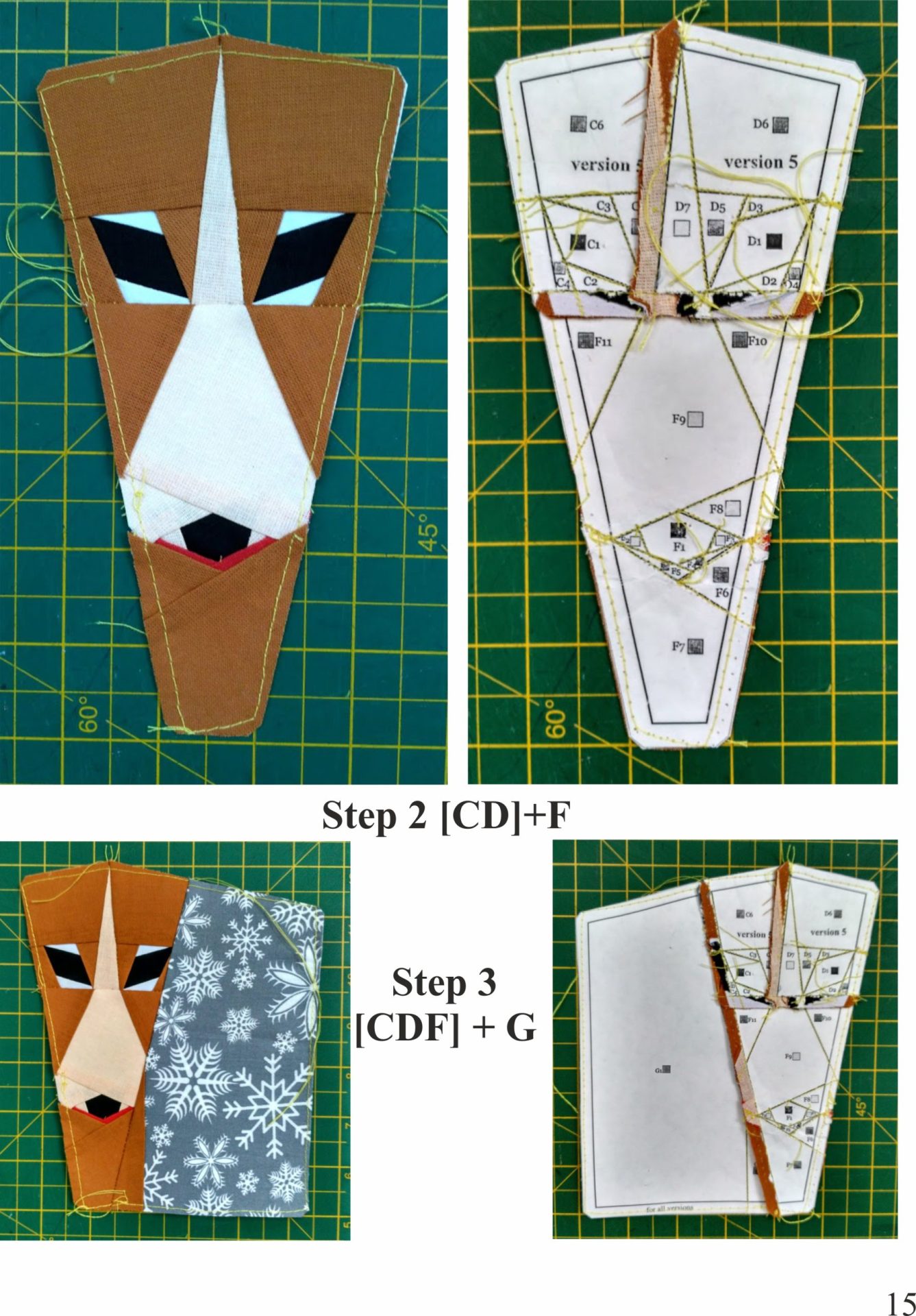 8in Greyhound quilt block pattern Paper Piecing 4 Greyhound quilt block pattern