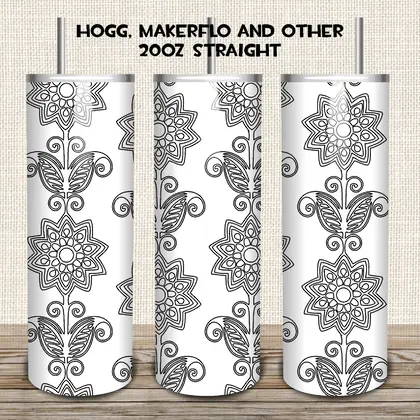tangram tumbler template Mehndi-17