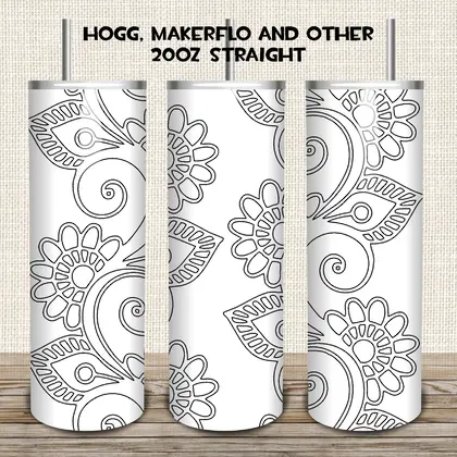 tangram tumbler template Mehndi-18