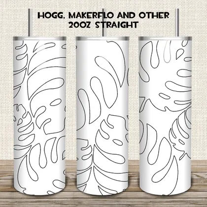 Monstera Burst Tumbler SVG DXF PNG Pdf 20 Oz Skinny-27
