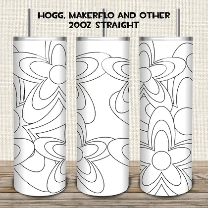 Flowers burst tumbler template #6