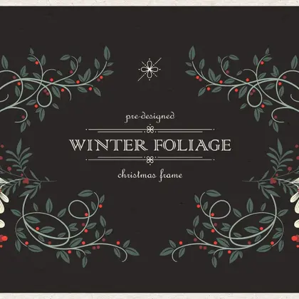 Winter Foliage Christmas Frame