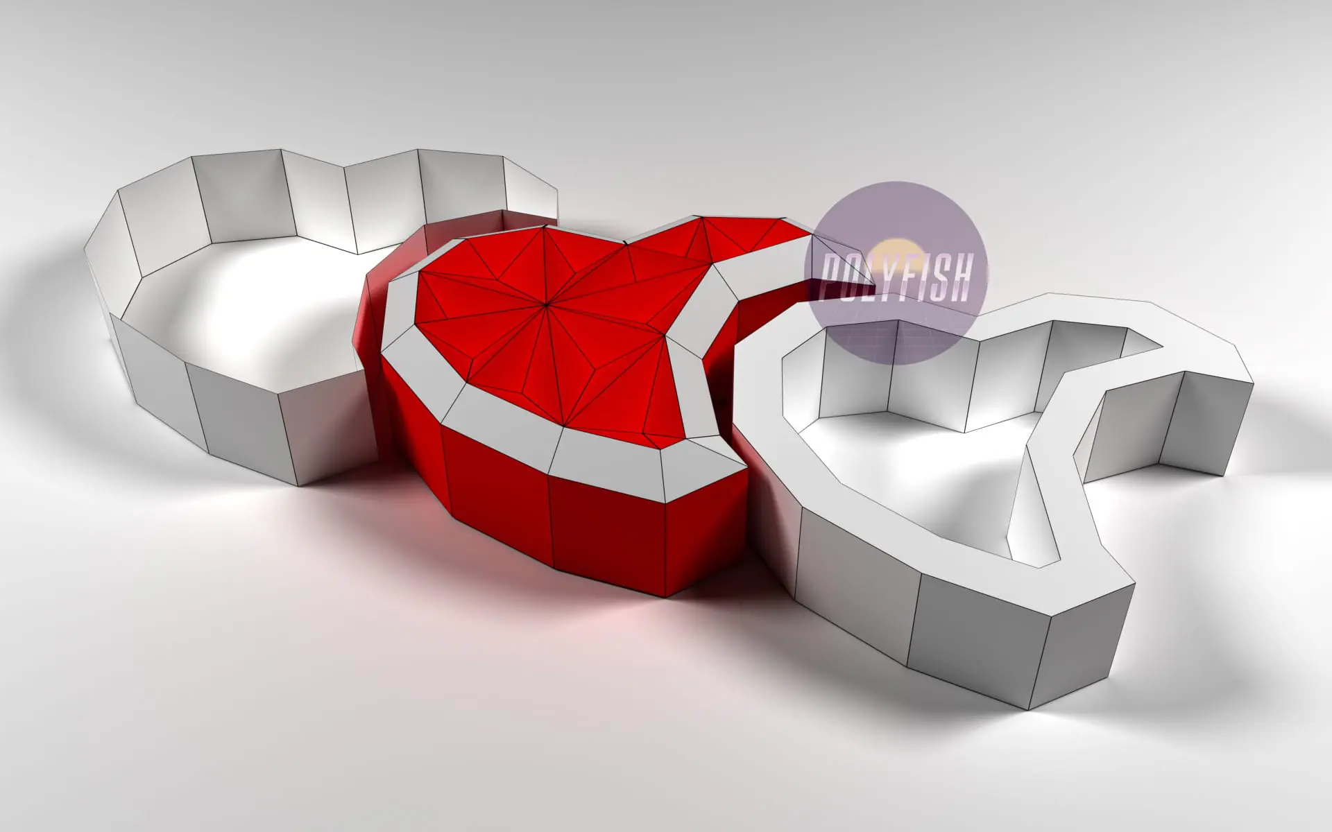 DIY Two Hearts Box template Papercraft PDF 2 DIY Two Hearts Box template Papercraft PDF - Image 2