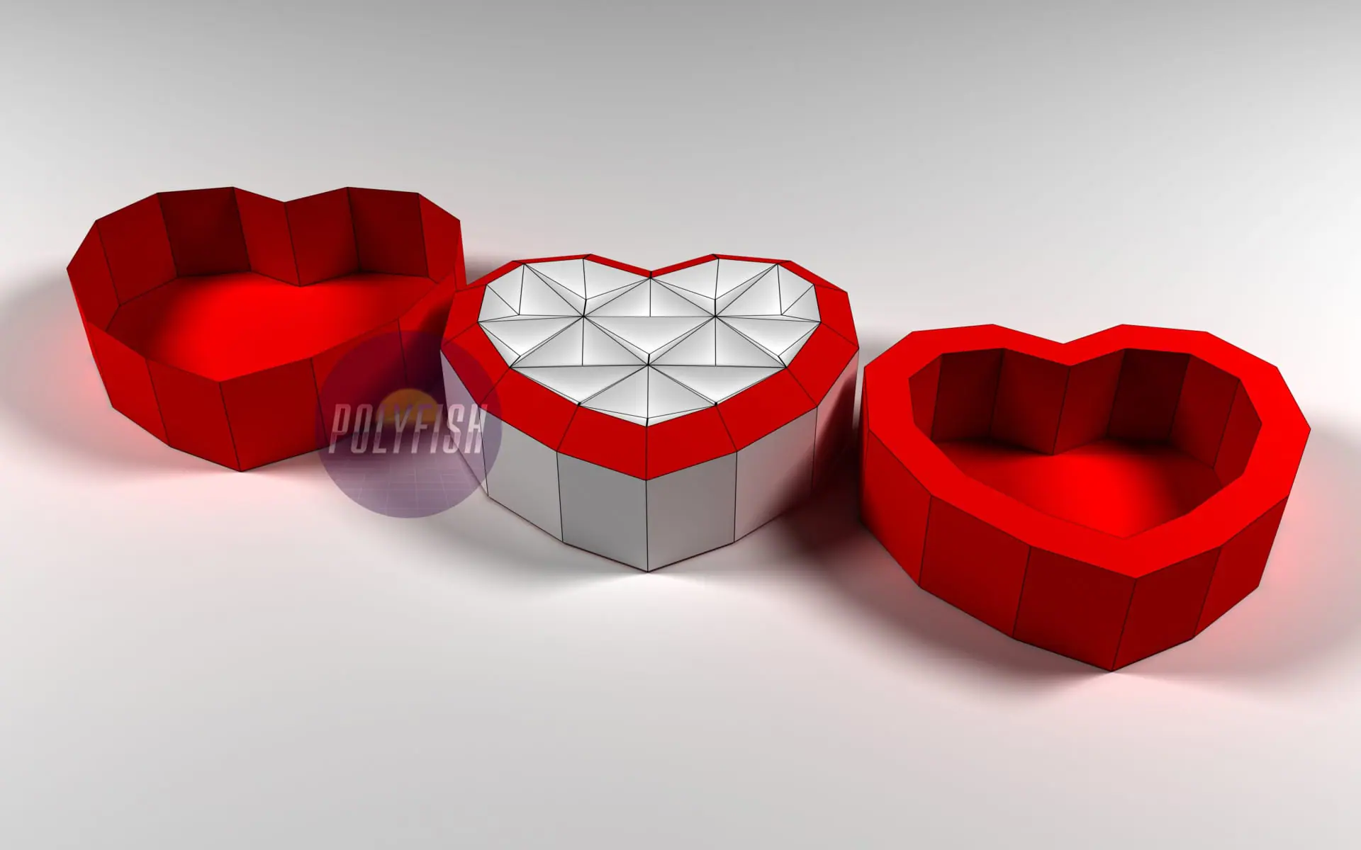 DIY Two Hearts Box template Papercraft PDF 3 DIY Two Hearts Box template Papercraft PDF - Image 3
